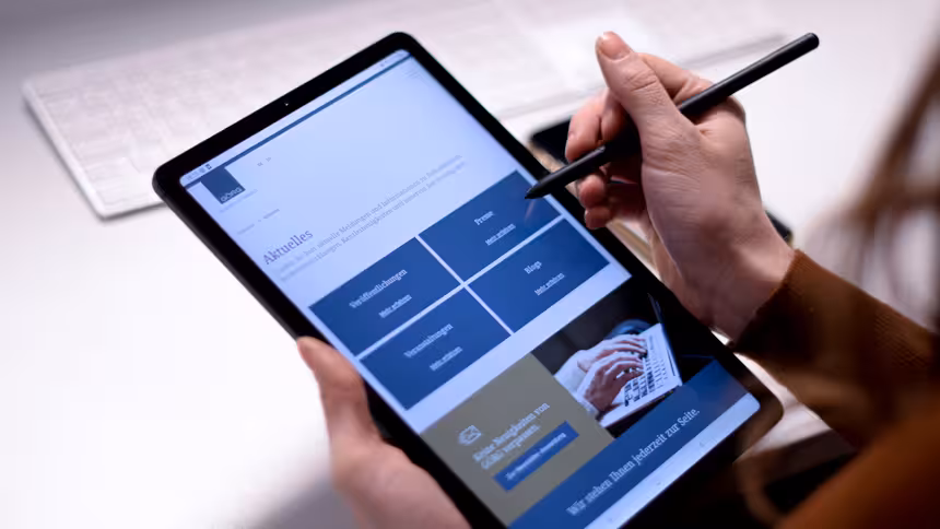 Die Website von Görg auf einem Tablet
