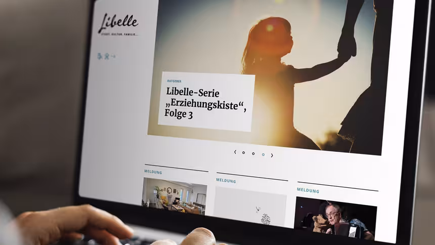 Bildschirmansichten der Website Stadt, Kultur, Familie
